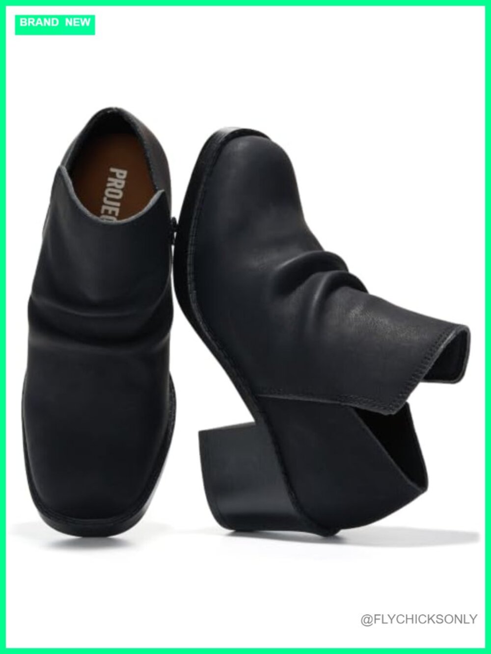Genuine Leather Slouch Heeled Ankle Boots Women Block Heel Booties